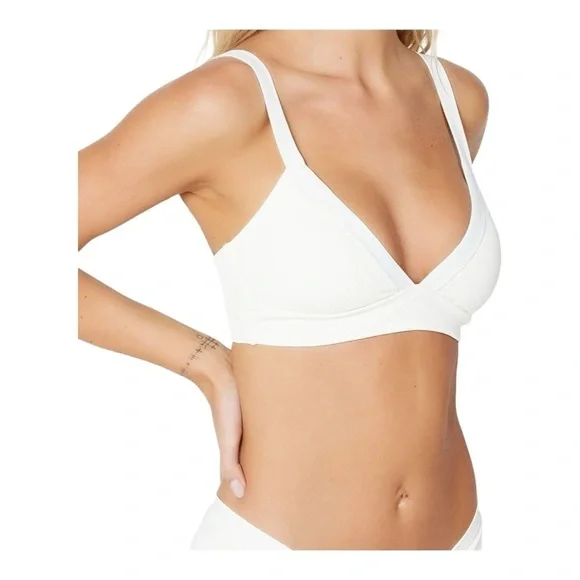 L*SPACE Ribbed Vera Bikini Top - Cream NWT - Picture 6 of 6